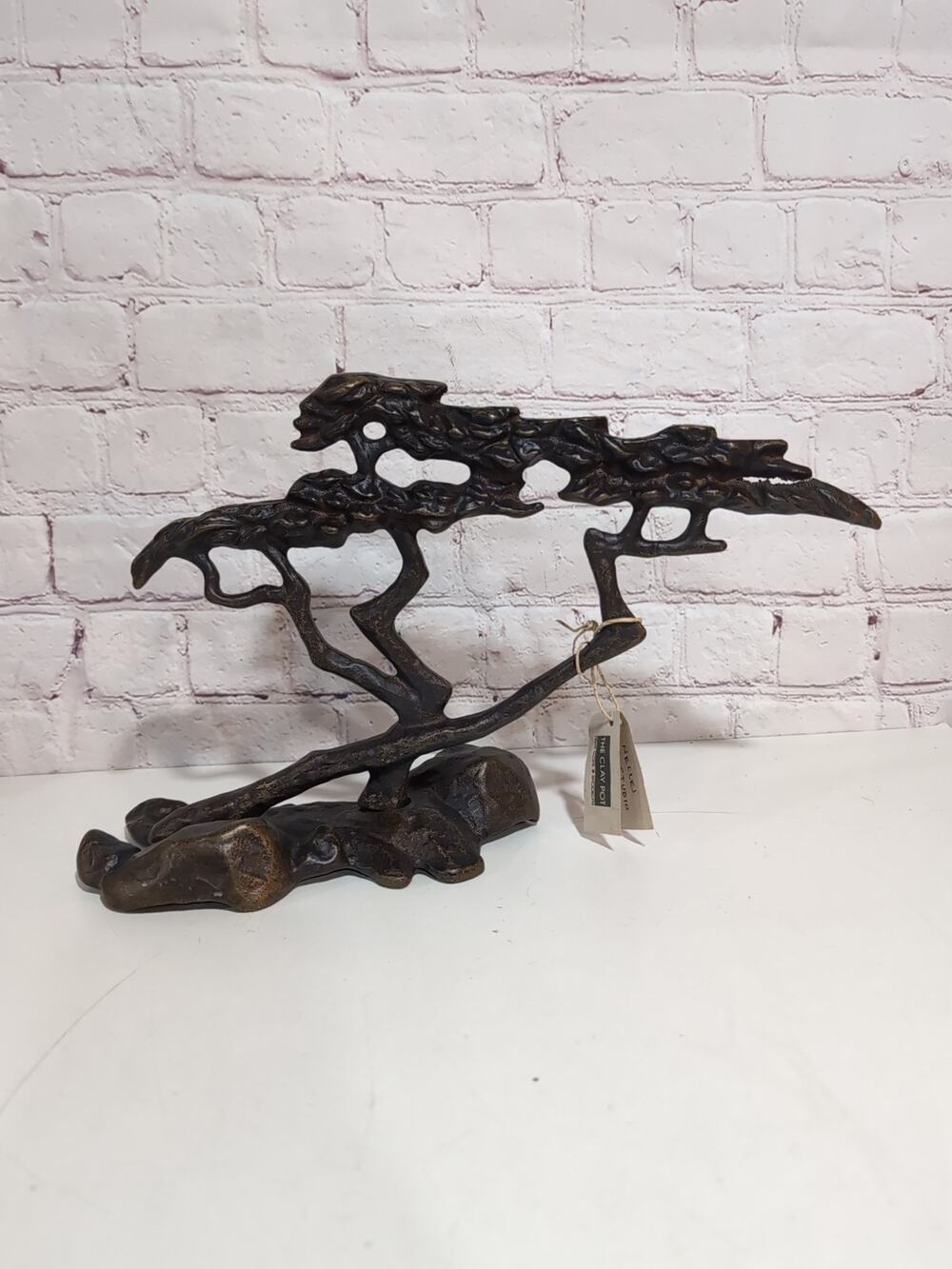 Signed Scott Nelles 1993 Bronze Art Sculpture Cypress Tree Of Life Menorah New